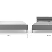 Bett Viana – Liegefläche ca. 200×200 cm, Holzwerkstoff Dunkelgrau , Kunstleder Anthrazit