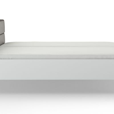 Bett Viana – Liegefläche ca. 200×200 cm, Holzwerkstoff Weiß, Kunstleder Anthrazit