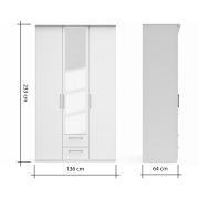 Drehtürenschrank Viana – B. ca. 136 cm, Lack, Weiß