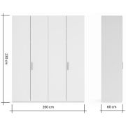 Drehtürenschrank Viana – B. ca. 200 cm, Lack, Weiß