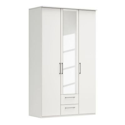 Drehtürenschrank Viana – B. ca. 136 cm, Lack, Weiß