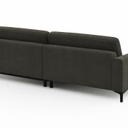 Ecksofa Oviedo – 1,5-Sitzer mit Longchair rechts, Stoff, Braungrün