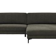 Ecksofa Oviedo – 1,5-Sitzer mit Longchair rechts, Stoff, Braungrün