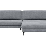 Ecksofa Oviedo – 1,5-Sitzer mit Longchair rechts, Stoff, Grau