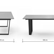 Esstisch Dinner – LB ca. 180×95 cm, Kunststoff, Hellgrau