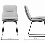 Polsterstuhl Macano – Leder & Stoff, Beige, Cognac
