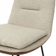 Polsterstuhl Macano – Leder & Stoff, Beige, Cognac