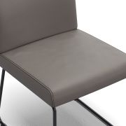 Polsterstuhl Carmelo – Leder, Steingrau