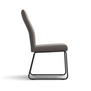 Polsterstuhl Carmelo – Leder, Steingrau