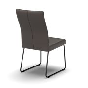 Polsterstuhl Carmelo – Leder, Steingrau