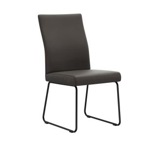 Polsterstuhl Carmelo – Leder, Steingrau