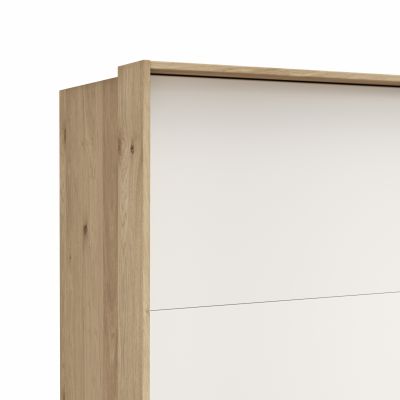 Schwebetürenschrank Viana – B ca. 248 cm, Furnier, Balkeneiche, Weiß