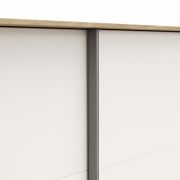 Schwebetürenschrank Viana – B ca. 308 cm, Furnier, Balkeneiche, Weiß