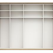 Schwebetürenschrank Viana – B ca. 248 cm, Furnier, Balkeneiche, Weiß