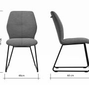 Stuhl Dinner – Stoff, Grau