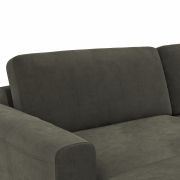 Wohnlandschaft Oviedo – Longchair links mit 2-Sitzer und Ecke rechts, Stoff, Braungrün