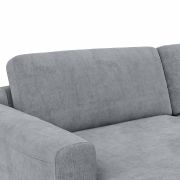Wohnlandschaft Oviedo – Longchair links mit 2-Sitzer und Ecke rechts, Stoff, Grau