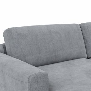 Wohnlandschaft Oviedo – Longchair links mit 2-Sitzer und Ecke rechts, Stoff, Grau