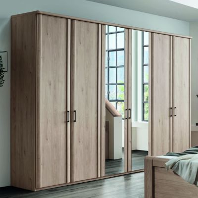 Drehtürenschrank EM 1080 – B. ca. 300 cm, Steineiche Nachbildung