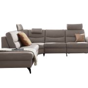 Ecksofa EM Amarante – Ecke links mit 2,5-Sitzer, Leder, Braun