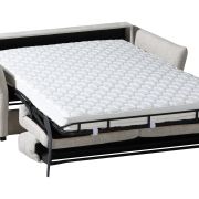 Schlafsofa EM Arlon – Faltbett mit Kaltschaummatratze, Stoff, Natur
