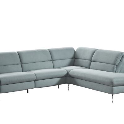 Ecksofa EM Koper –  3-Sitzer mit Ecke rechts, Rückenlehne verstellbar, Stoff, grün