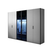 Drehtürenschrank EM Lascala 6-türig – B. ca. 300 cm, seidengrau, Glas