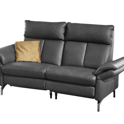 Sofa EM Luxemburg – 2-Sitzer, Leder, Anthrazit