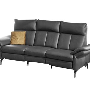 Sofa EM Luxemburg – 3-Sitzer, Leder, Anthrazit