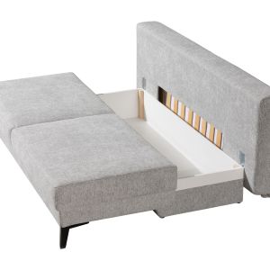 Schlafsofa EM Mons – mit Bettkasten, Stoff Beige