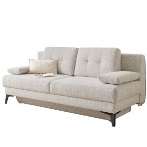 Schlafsofa EM Mons – mit Bettkasten, Stoff Beige