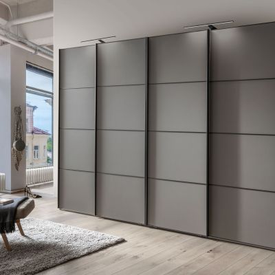 Schwebetürenschrank  4-türig EM Paredes – B. ca. 330 cm, Graphit