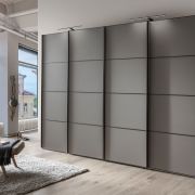 Schwebetürenschrank  4-türig EM Paredes – B. ca. 330 cm, Graphit