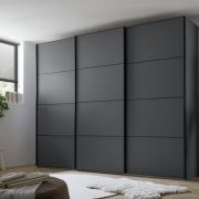 Schwebetürenschrank  3-türig EM Paredes – B. ca. 300 cm, Graphit