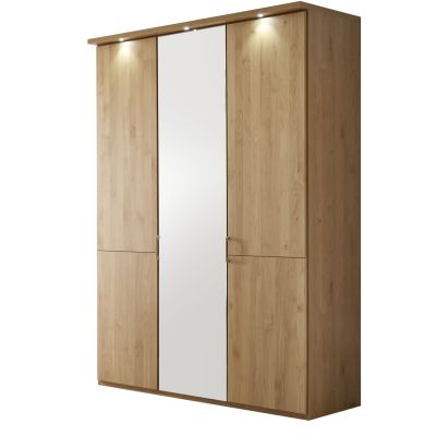 Drehtürenschrank EM Sabugal – B. ca. 150 cm,  Erle teilmassiv, Kristallspiegel