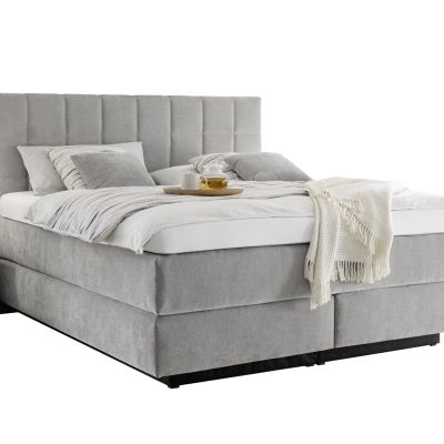 Boxspringbett EM Select – Liegefläche ca. 180×200 cm, Stoff, silber