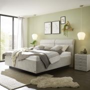 Polsterbett EM Select – mit Lattenrost, ohne Matratzen , Liegefläche ca. 180×200 cm, Stoff, beige