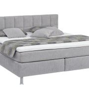 Boxspringbett EM Select – Liegefläche ca. 180×200 cm, Stoff, silber