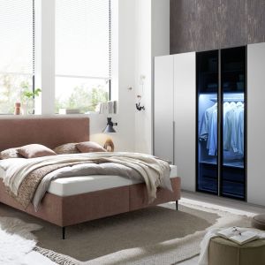 Drehtürenschrank EM Lascala 6-türig – B. ca. 300 cm, seidengrau, Glas