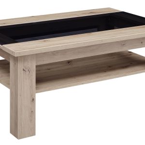 Couchtisch EM Teolo – Alteiche, Glas grau