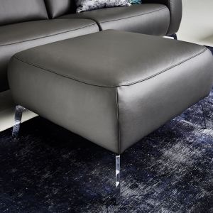 Hocker EM Venedig – Leder, Graubraun