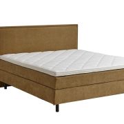 Boxspringbett Valencia – Liegefläche ca. 180×200 cm, Stoff, Senfgelb