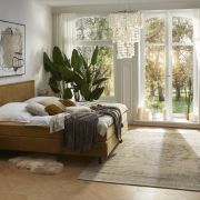 Boxspringbett Valencia – Liegefläche ca. 180×200 cm, Stoff, Senfgelb