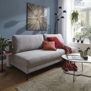 Schlafsofa Salema – 3-Sitzer mit Schlaffunktion (Liegefläche ca. 150x200cm), Stoff, Hellgrau