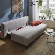 Schlafsofa Salema – 3-Sitzer mit Schlaffunktion (Liegefläche ca. 150x200cm), Stoff, Hellgrau