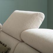 Ecksofa Felipa – Ecke links mit 2,5 -Sitzer rechts inkl. Relaxfunktion (motorisch), Sitzvorzug (motorisch) und Armlehne klappbar, Stoff, Natur