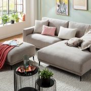 Ecksofa Solero 2.0 – 1,5-Sitzer mit Longchair rechts, Stoff, Sand