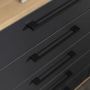 Kommode Viana – Balkeneiche furniert, Anthrazit
