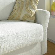 Schlafsofa Laredo – 2,5-Sitzer inkl. Schlaffunktion und Armlehne klappbar, Stoff, Offwhite