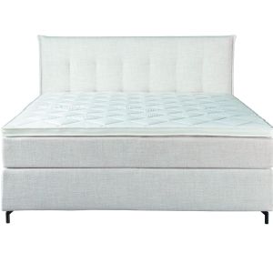 Boxspringbett Valencia – Liegefläche ca. 180×200 cm, Stoff, Natur